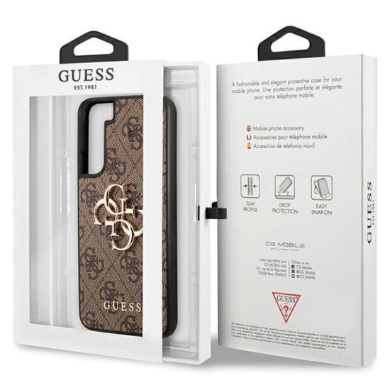 Кейс Guess Metal Logo, Samsung S23 Ultra/кафяв/