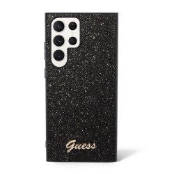 Луксозен калъф за Samsung S23, Guess Glitter Case /черен/