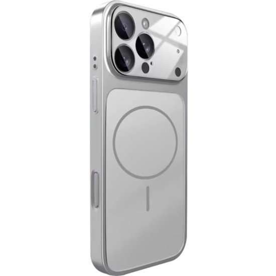 Magsafe кейс твърд гръб за iPhone 16, имитация iPhone 17 Pro /сребрист/