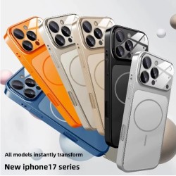 Magsafe кейс твърд гръб за iPhone 16 Pro Max, имитация iPhone 17 Pro /оранжев/