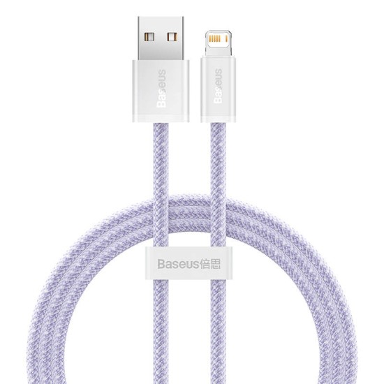Кабел USB - Lightning, BASEUS, 2.4A, 1м, DYNAMIC /лилав/