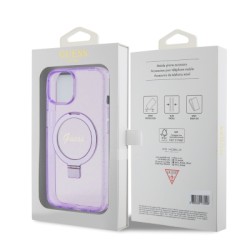 Кейс Guess Metal Ring, iPhone 15/лилав/
