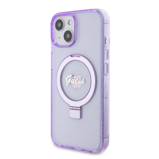 Кейс Guess Metal Ring, iPhone 15/лилав/