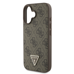 Кейс Guess Metal Logo, iPhone 16/кафяв/