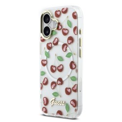 Калъф GUESS Apple iPhone 17, PC/TPU Mirror Glitter Cherry MagSafe