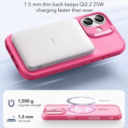 Калъф ESR Classic Hybrid iPhone 17, MagSafe + Camera control cover /розов/