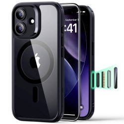 Калъф ESR + стъкло Classic Hybrid за iPhone 17, MagSafe, Camera Control /прозрачен-черен/