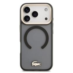 Калъф LACOSTE Apple iPhone 17 Pro, Frosted Finish Gold Logo MagSafe /черен/