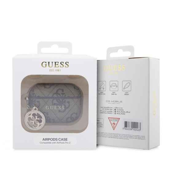 Калъф GUESS Airpods Pro 2, 4G Script Heart PC/PU /кафяв/