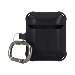 Калъф Black Carbon за AirPods 4 с карабинер /черен/