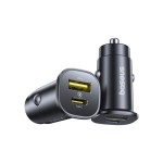Зарядно BASEUS 12V 30W, USB-A + USB-C,GoTrip DP1 /черен/