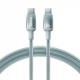 Кабел BASEUS Type-C - Type-C, 1м, 100W, Discolor Series /зелен - син/