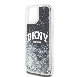 Калъф DKNY Apple iPhone 14, Liquid Glitter Arch Logo /черен/