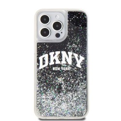 Калъф DKNY Apple iPhone 15 Pro, Liquid Glitter Arch Logo /черен/ 