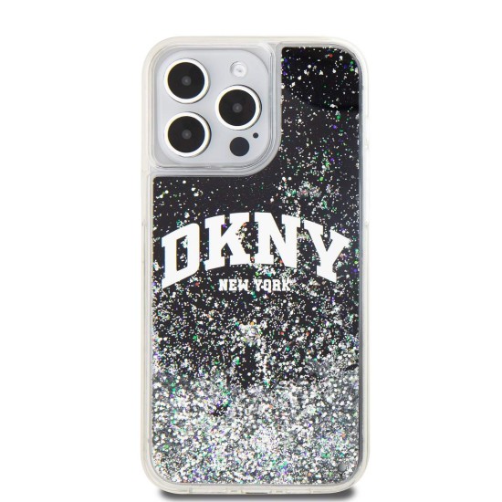 Калъф DKNY Apple iPhone 15 Pro, Liquid Glitter Arch Logo /черен/ 