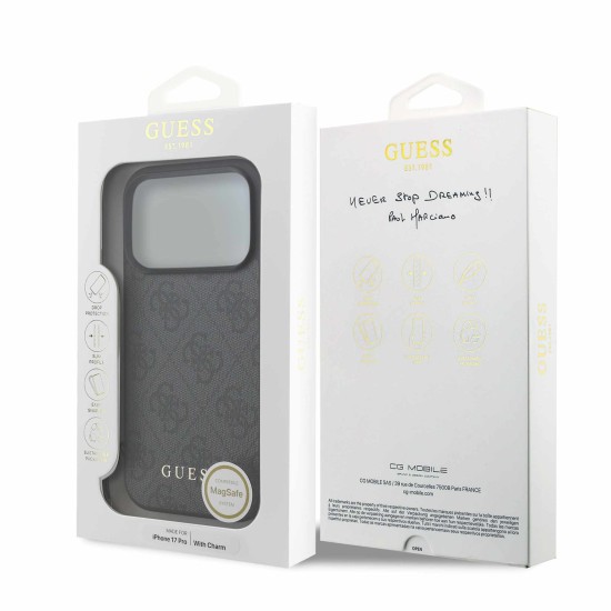 Калъф GUESS Apple iPhone 17 Pro, 4G Charm Tone on Tone /сив/