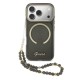 Калъф GUESS Apple iPhone 17 Pro Max, Glitter Script Strap MagSafe + Wrist strap /черен/