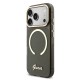 Калъф GUESS Apple iPhone 17 Pro Max, Glitter Script Strap MagSafe + Wrist strap /черен/