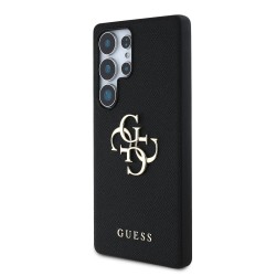 Калъф GUESS Samsung S25 Ultra, PU Grained 4G Metal Logo /черен/