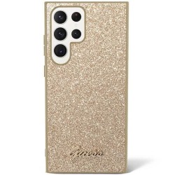 Луксозен калъф за Samsung S23, Guess Glitter Case /златист/