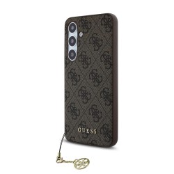 Калъф GUESS Samsung S24 FE, 4G Charms /кафяв/