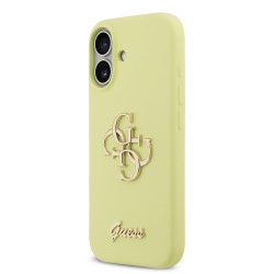 Калъф GUESS Apple iPhone 17, Liquid Silicone 4G Metal Logo /жълт/
