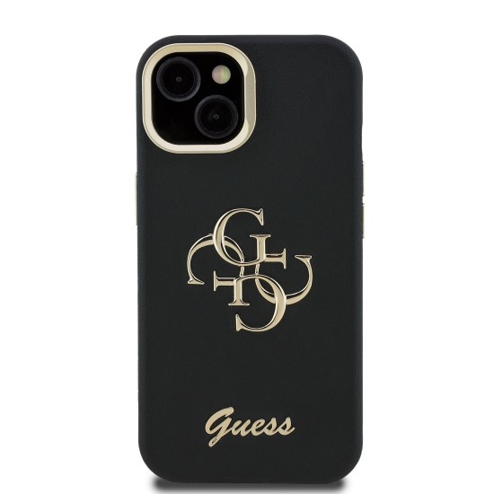  Калъф GUESS Apple iPhone 15, PU Grained 4G Logo Stand Camera Frame /черен/