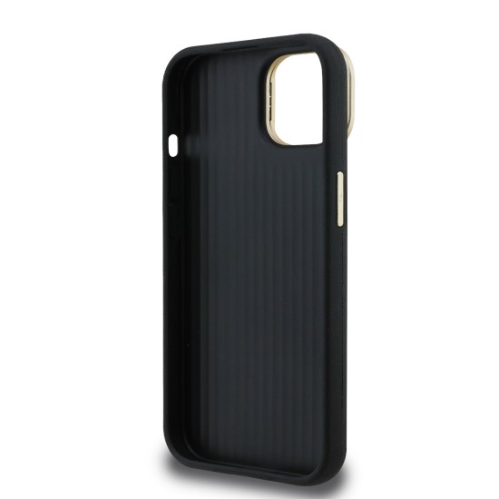  Калъф GUESS Apple iPhone 15, PU Grained 4G Logo Stand Camera Frame /черен/