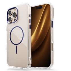 Акрилен прозрачен кейс Magsafe iPhone 17 Pro Max /син/