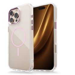 Акрилен прозрачен кейс Magsafe iPhone 17 Pro /розов/