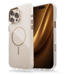 Акрилен прозрачен кейс Magsafe iPhone 17 Pro /златно/