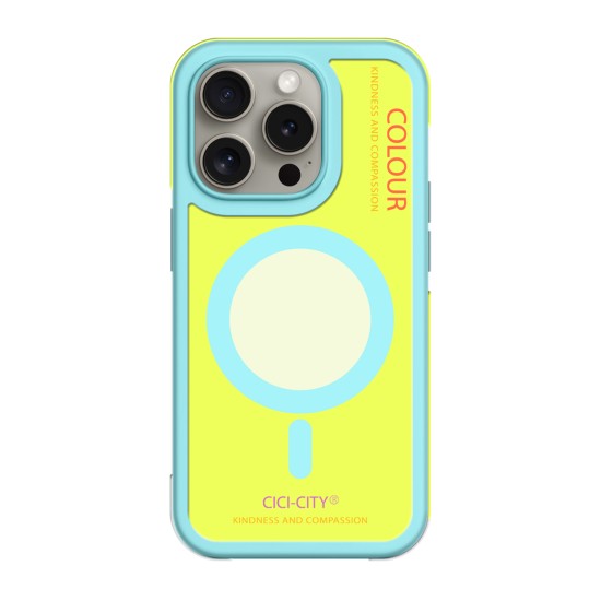 Калъф CiCi Color Bumper MagSafe Apple iPhone 17 /синьо-жълт/