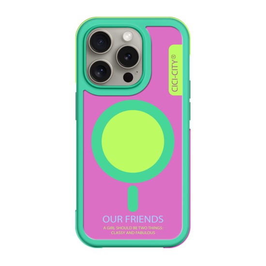Калъф CiCi Color Bumper MagSafe Apple iPhone 17 /мента-маджента/