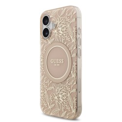Калъф GUESS Apple iPhone 17, IML Flowers Allover MagSafe + Wrist Strap /розов/
