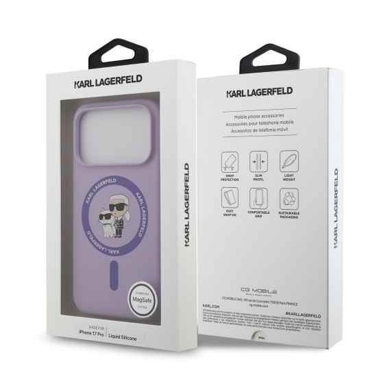 Калъф Karl Lagerfeld Apple iPhone 17 Pro, Liquid Silicone MagSafe /лилав/ 
