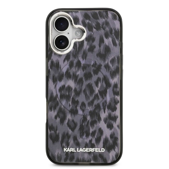 Калъф Karl Lagerfeld Apple iPhone 17, IML Leopard MagSafe /сив/