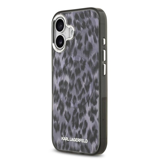 Калъф Karl Lagerfeld Apple iPhone 17, IML Leopard MagSafe /сив/