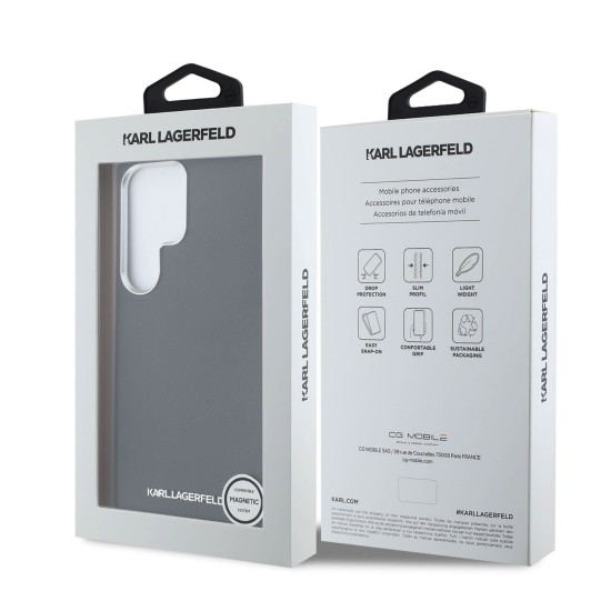 Kейс Karl Lagerfeld Samsung S25 Ultra, Saffiano Metal Logo and Frame /черен/