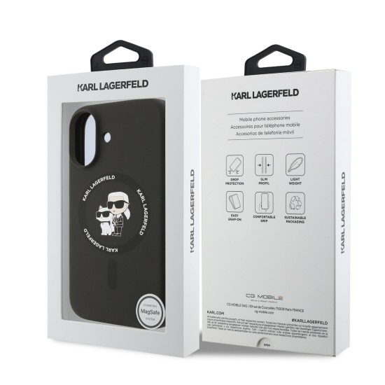 Калъф Karl Lagerfeld Apple iPhone 17, Liquid Silicone MagSafe /черен/ 