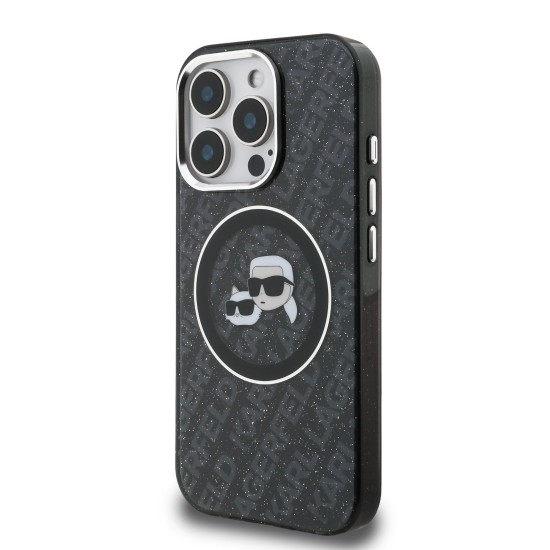 Калъф Karl Lagerfeld Apple iPhone 16 Pro, Heads Repeated Logo MagSafe /черен/ 