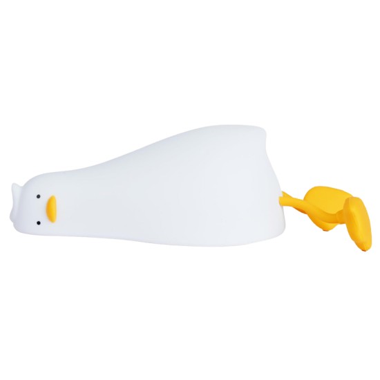 Нощна лампа Nimbo, Silicone Laying duck, USB /бяла/