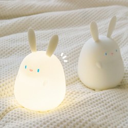 Нощна лампа SUPERFIRE, Little Rabbit Silicone Pat, Kids, USB