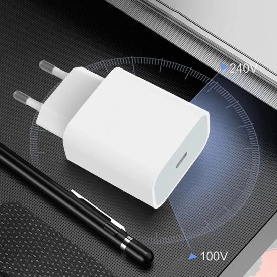 Адаптер NORDIC 220V 25W, USB-C /бял/