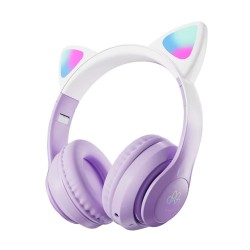 Безжични слушалки HF Bluetooth Overear, CAT ear STN-28 Pro /лилави/