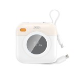 Преносима батерия XO 10000 mAh 20W + вградени кабели: Lightning + Type-C /бежов/ PR258