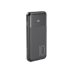 Преносима батерия XO 10000 mAh 22.5W + вградени кабели: Type-C и Lightning /черен/ PR248
