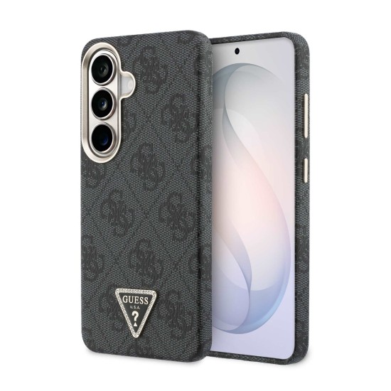 Калъф GUESS Samsung S26, PU Leather 4G Strass Triangle Logo Gold Frame MagSafe, /черен/