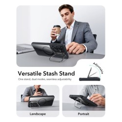Калъф ESR Classic Hybrid със стойка Samsung S26 Ultra, MagSafe /прозрачно + черно/
