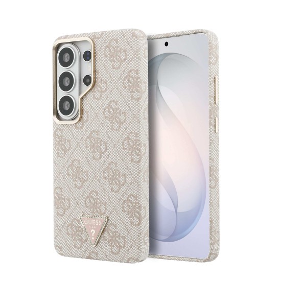 Калъф GUESS Samsung S26 Ultra, PU Leather 4G Strass Triangle Logo Gold Frame MagSafe, /розов/