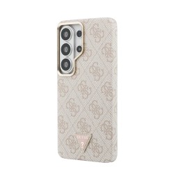 Калъф GUESS Samsung S26 Ultra, PU Leather 4G Strass Triangle Logo Gold Frame MagSafe, /розов/